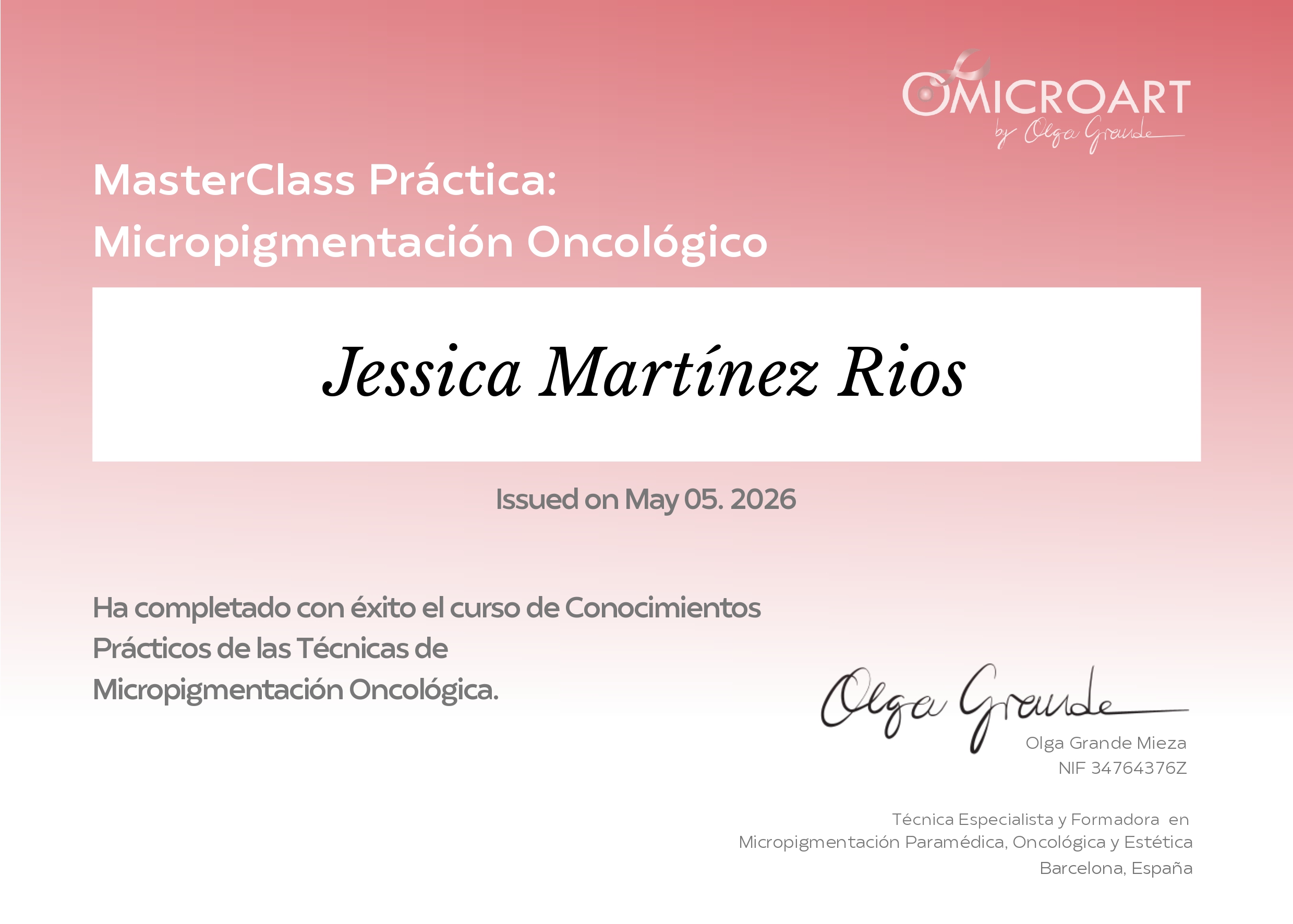 MasterClass Práctica: Micropigmentación Oncológico