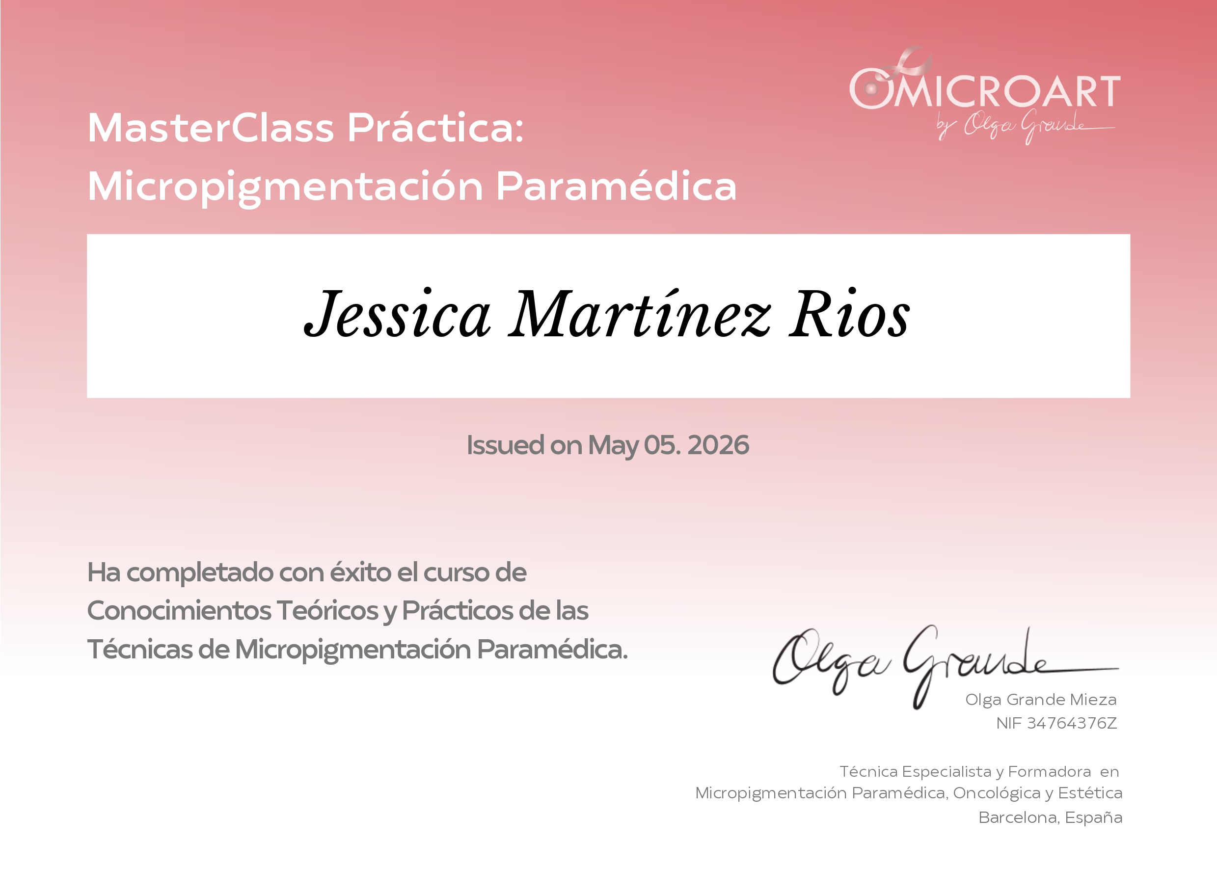 MasterClass Práctica: Micropigmentación Paramédica